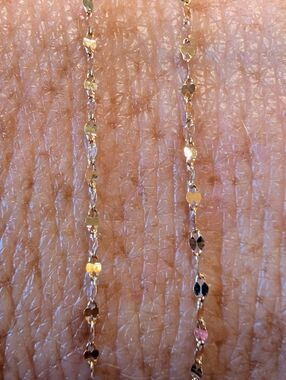 10k Gold Mirror Link Anklet - 10-in - NEW